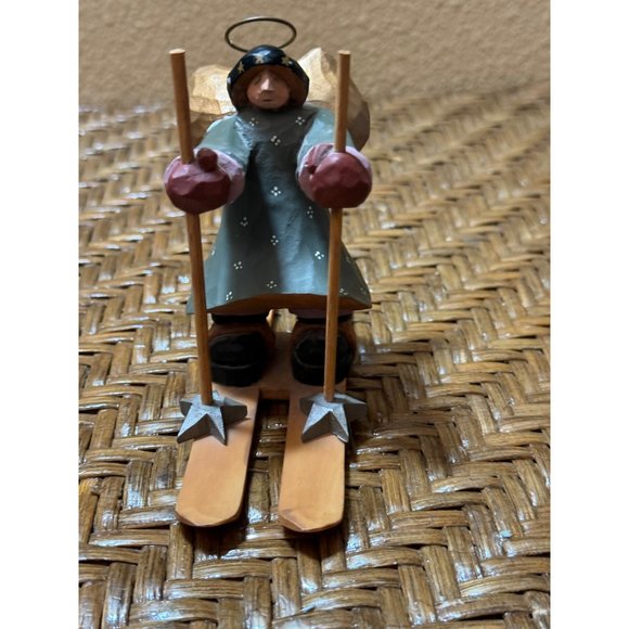 1997 Williraye Studio Angel On Skis Winter Angel Girl - Picture 4 of 7